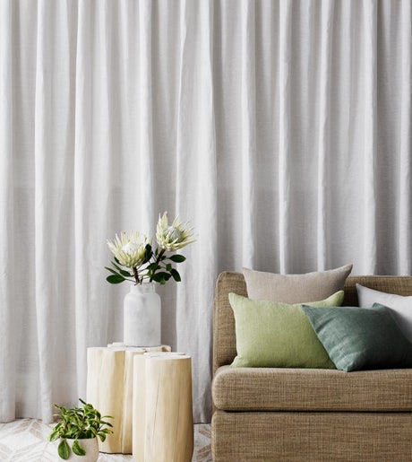 light grey sheer curtains in contemporary lounge room