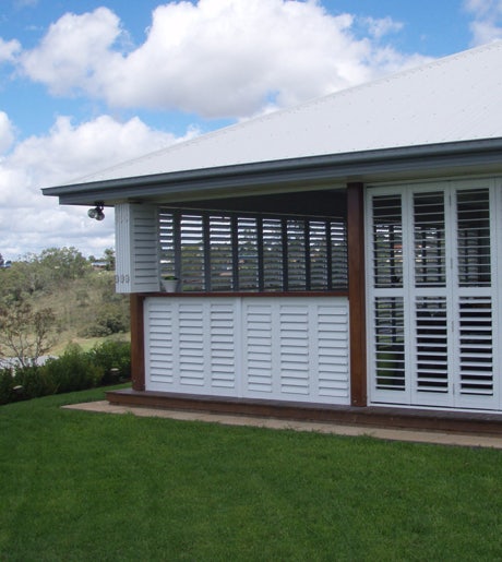 white outdoor shutters