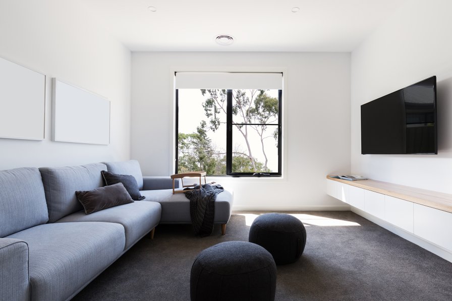 Blinds in a modern urban apartment