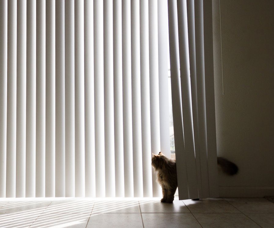Curtains drawn for privacy in a living room