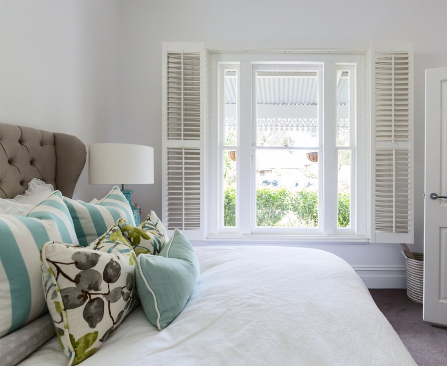 Styled bedroom decorated on a budget