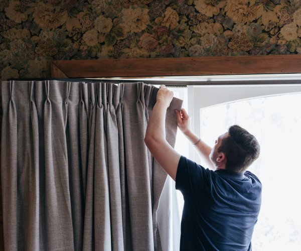 Dual track curtains in a home
