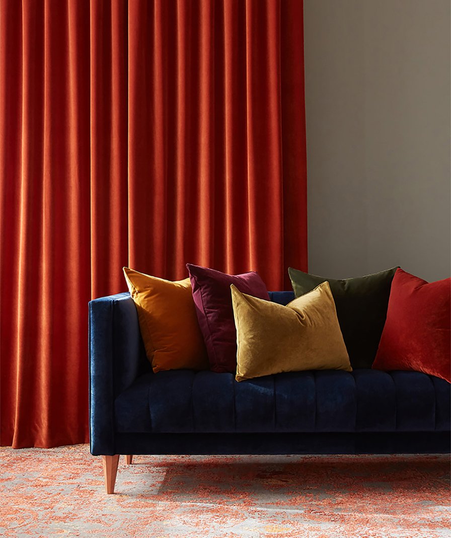 Natural-fabric curtains suited to a boho minimalist look