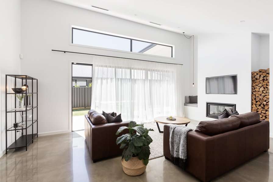 A newly decorated living room in a fresh interior scheme