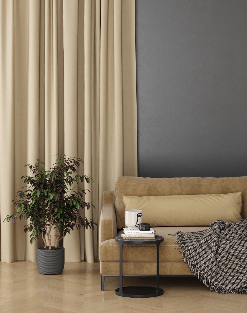 Brooklyn roller blind fabric in macadamia