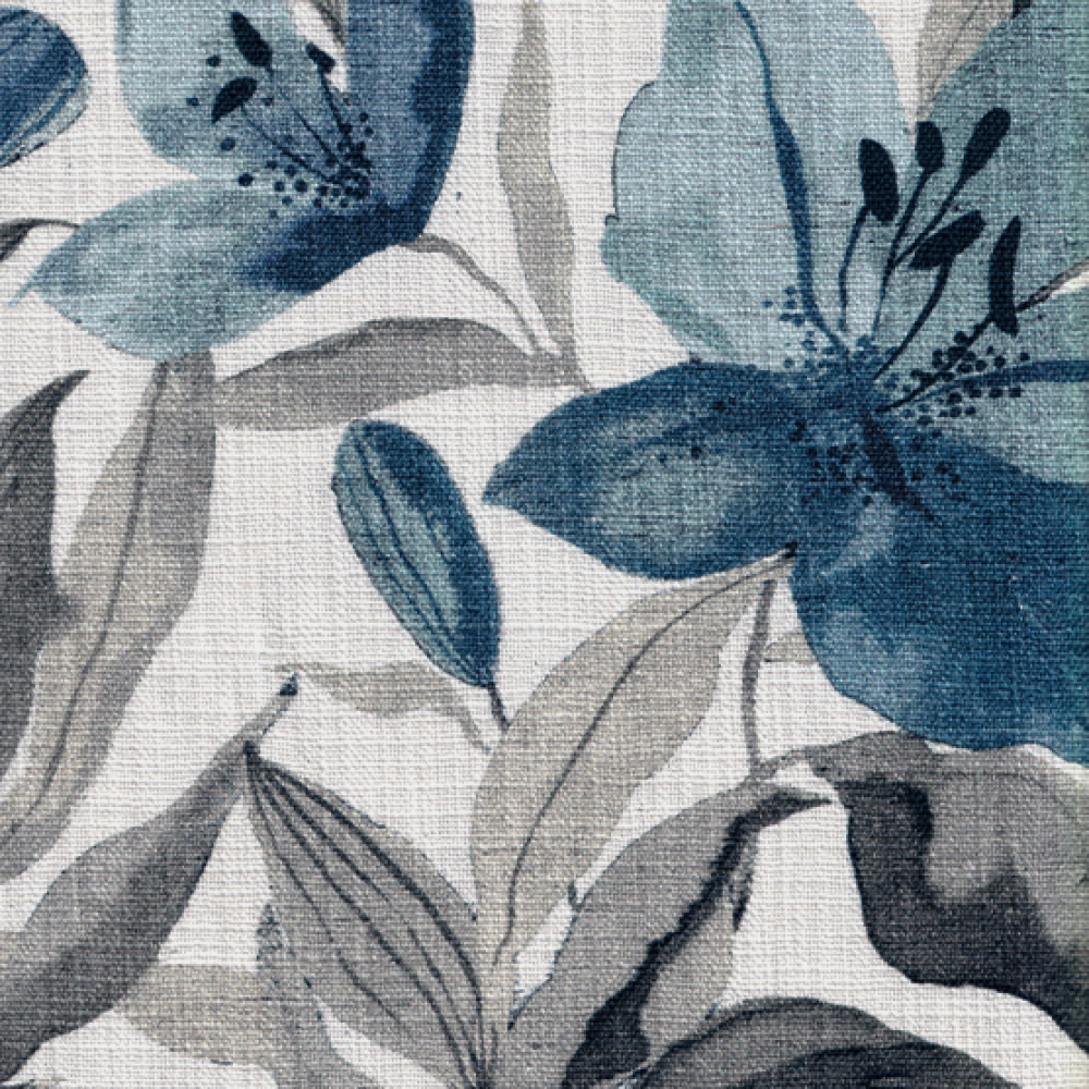 Fleur fabric in sapphire blue