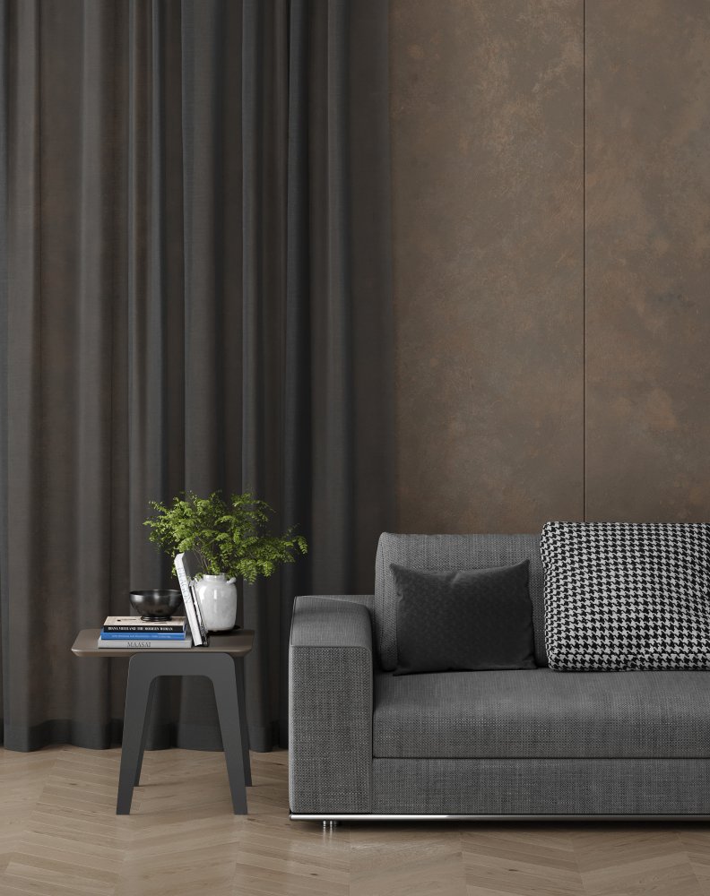Paros roller blind fabric in asphalt