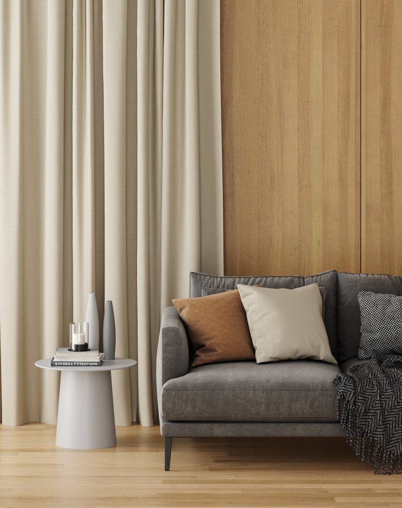 Seville roller blind fabric in chalk