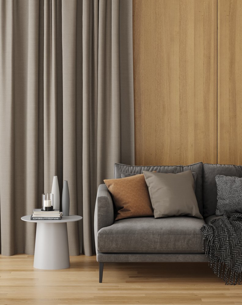Seville roller blind fabric in dove